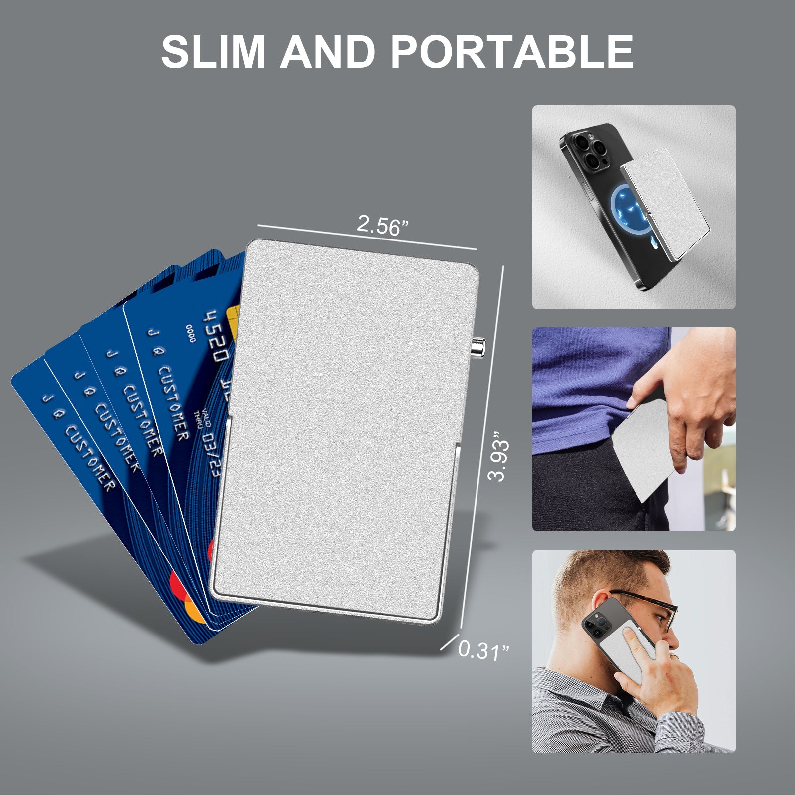 TOYFID MagSafe RFID Blocking Slim Wallet Stand