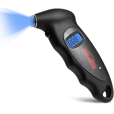 Digital Tyre Pressure Gauge & Tread Depth Tool - LCD PSI Tester for Cars & Bikes