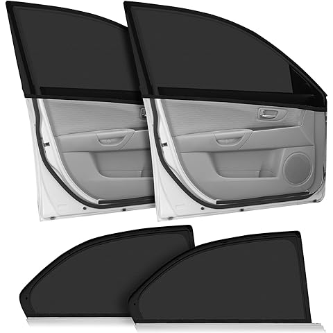 Car door window sunshades on a white background