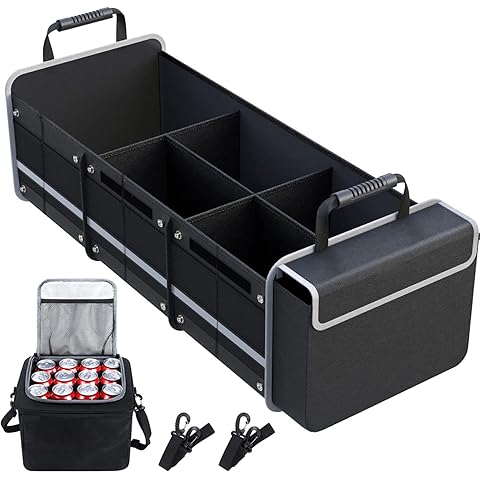 Large Car Boot Organiser - Foldable Multi-Compartment Trunk Storage for SUVs & Cars