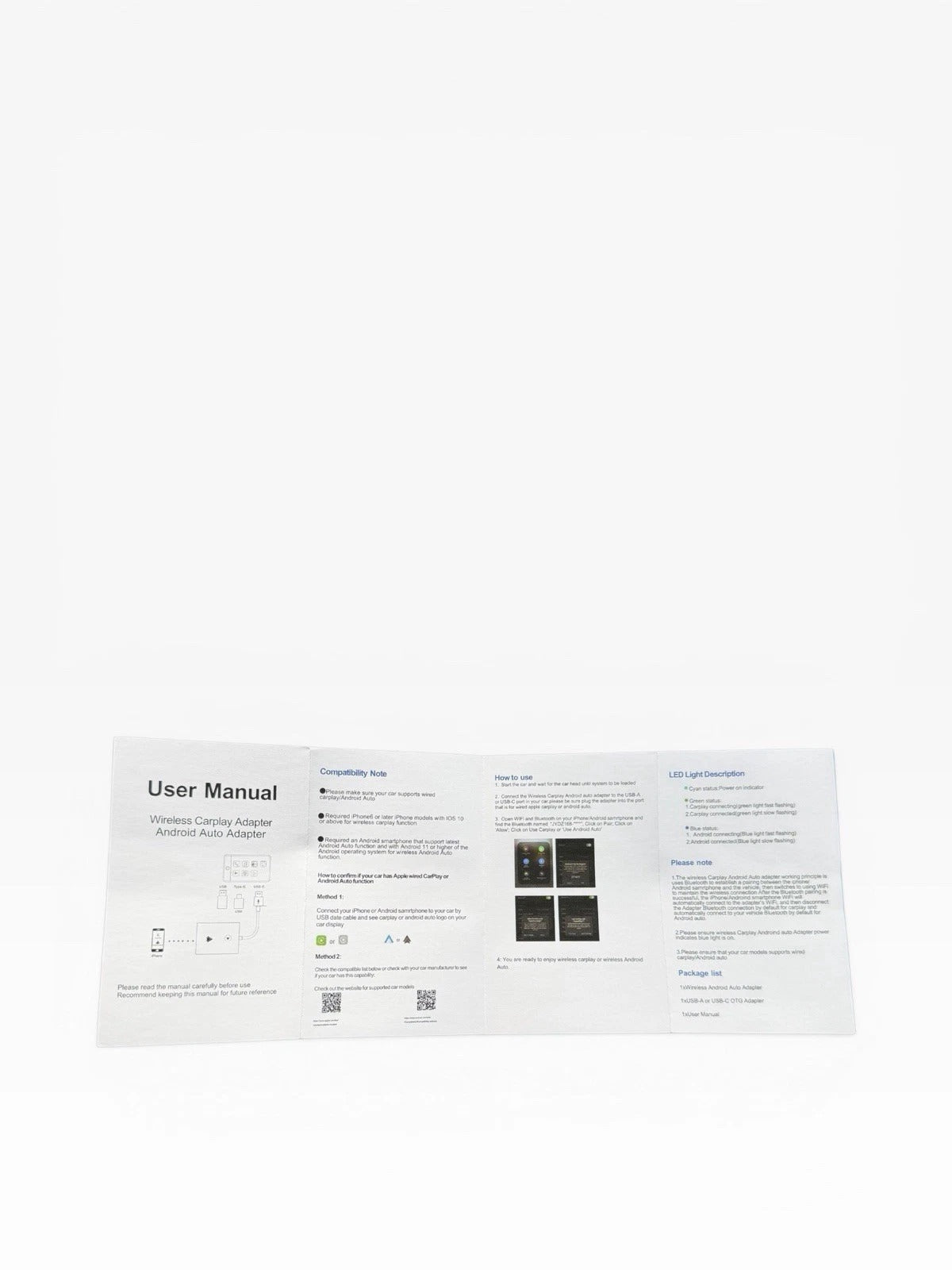 User manual on a white background