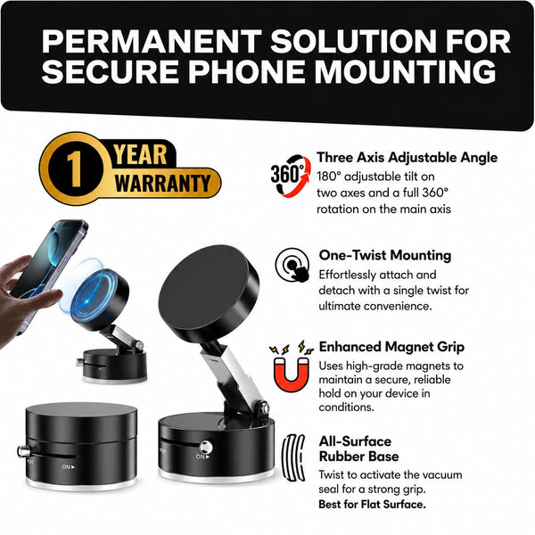 360° Foldable Magnetic Phone Holder Dashboard Mount