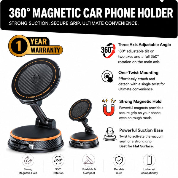 360° Strong Suction Dashboard & Windshield Mount
