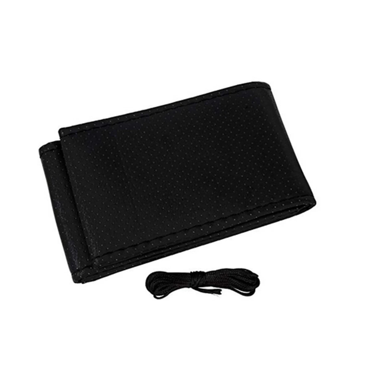 Black belt with a cord on a white background